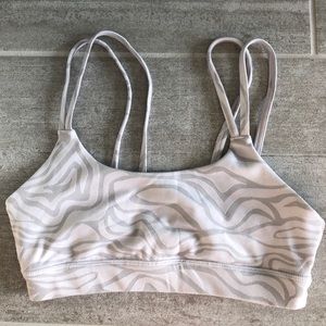 White/grey alo sports bra